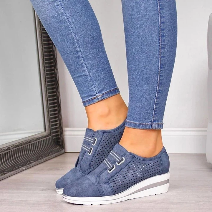 

LOOZYKIT Flock New High Heel Lady Casual Women Sneakers Leisure Platform Shoes Breathable Height Increasing Shoes Women Flats