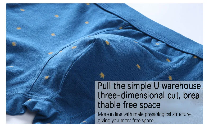 DEWVKV 3PC Hot Sale Underwear Men's Panties Boxer Shorts Sexy Cotton Healthy Comfortable Gay Underp Plaid Printing Pattern Fly