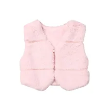 New Toddler Baby Girl Kids Faux Fur Vest Waistcoat Baby Girl Warm Winter Button Pink Coat Outwear Jacket Faux Fur Vest Waistcoat