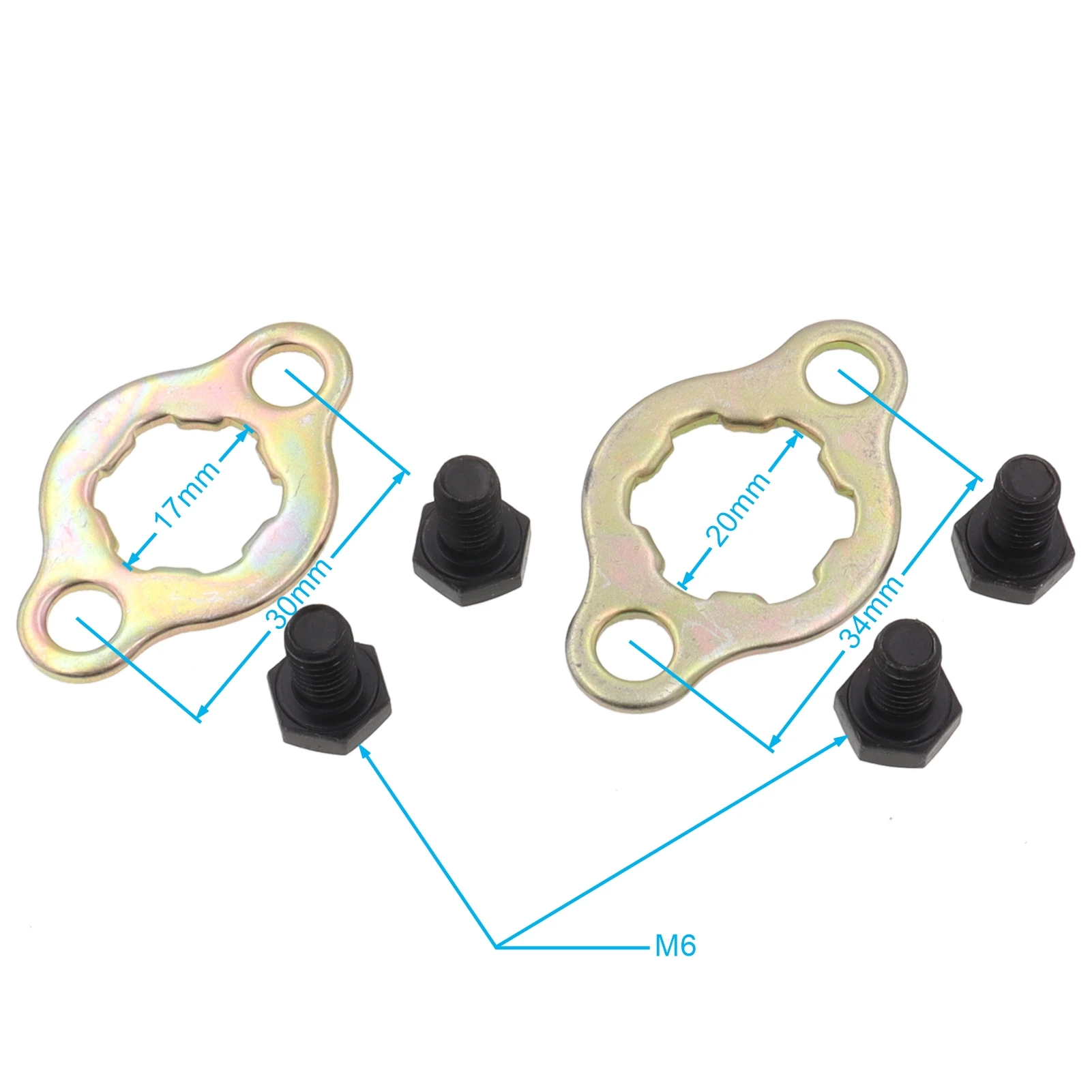 5Sets 17mm 20mm Front Engine 420# 428# Chain Sprocket Retainer Plate Locker Gasket Screw Engine Sprocket