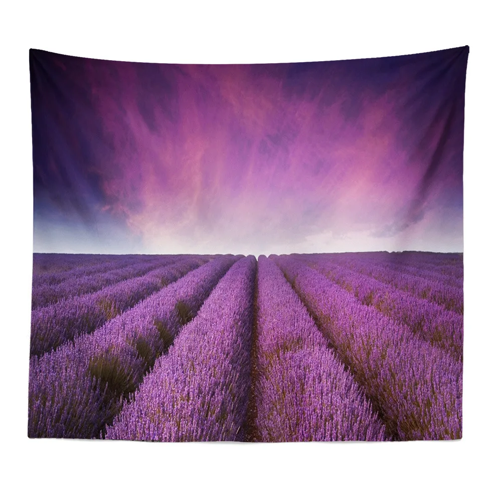 3 1pcs Landscape Tapestry Purple Lavender Polyester Nordic Home Livingroom Decoration on The Wall Minimalism Beach Sitting Carpet - Цвет: 3