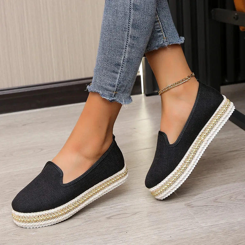 Fashion Loafers Women Flats Shoes Woman Europe 2022 New Round Toe Casual Slip-on Shoes for Women Sneakers Fisherman Shoes