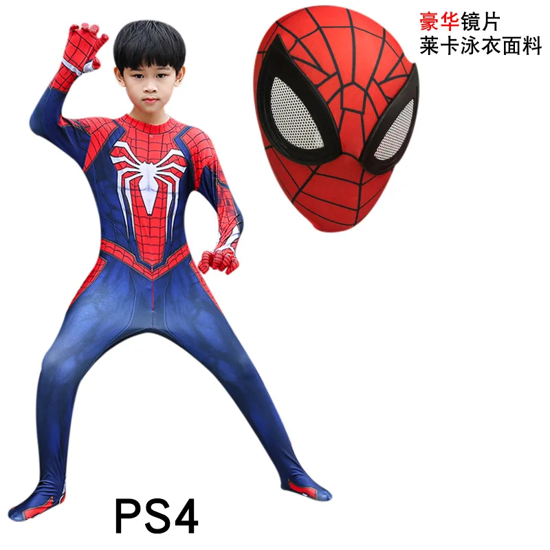 Suit Luxury Glass Детский костюм Spider Ps4 из спандекса для взрослых, косплей-игра Spider Insomniac, вечерние костюмы на Хэллоуин для мальчиков - Цвет: Suit Luxury Glass