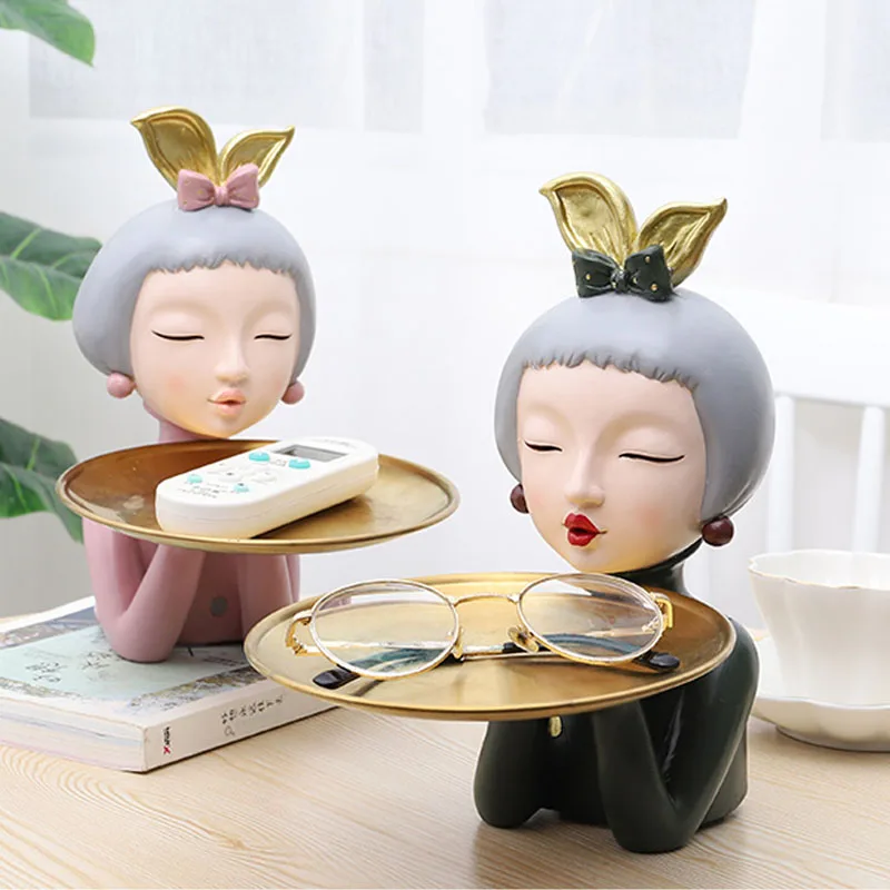 Современные фигурки девушек поднос для хранения декор комнаты модная женская