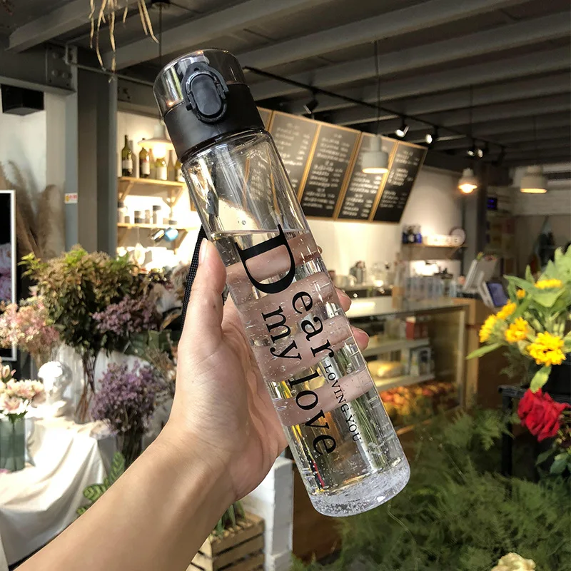 PC прыгающая крышка пластиковая чашка креативная спортивная прямая герметичная