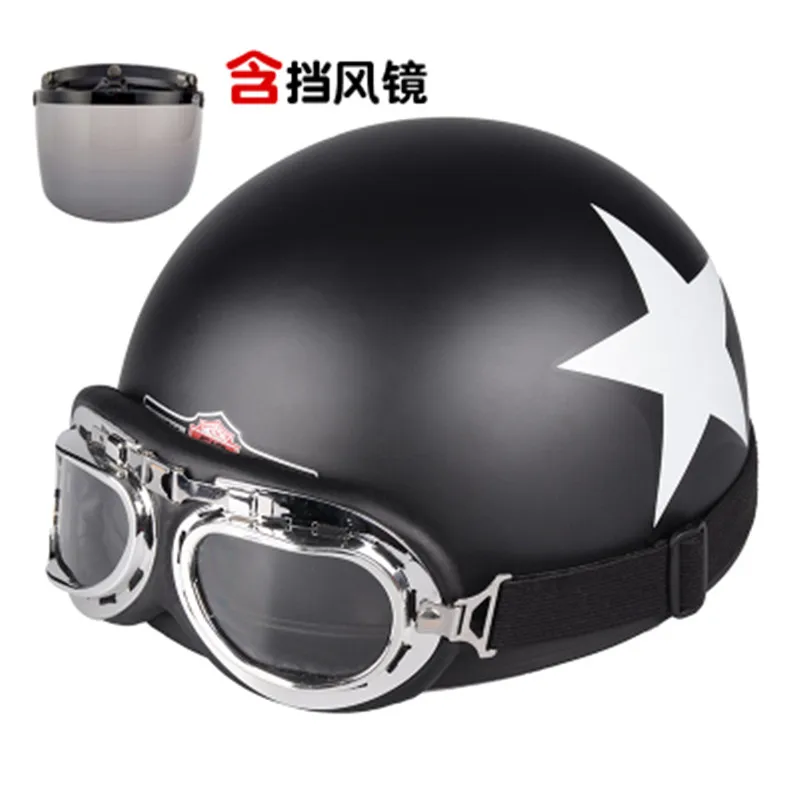 Capacete, Мото шлем мото rcycle шлем половина шлем Электрический мото rcycle анти-УФ милый кожаный шлем мото крест - Цвет: Design 17