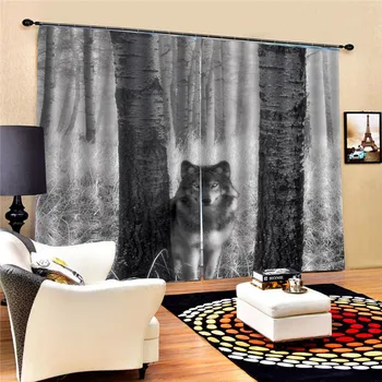 

Small Size Width 150cm Height 166cm Curtain 3D Printing 70% Shading Rate With Hook Top