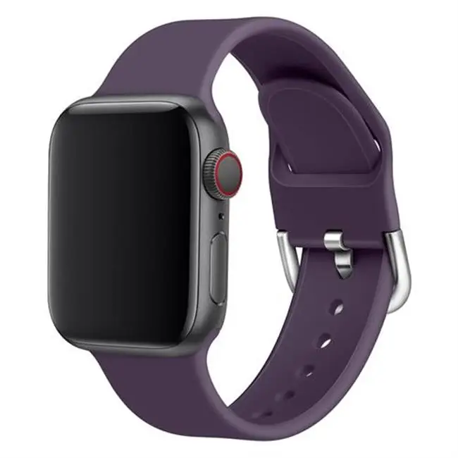 purple Silcione ремешок для apple watch band 44 мм 42 мм apple watch 5, 4, 3, ремешок 38 мм, версия 40 мм наручных часов iwatch, ремешок 5/4/3/2/1 correa браслет ремешок для часов - Цвет ремешка: purple