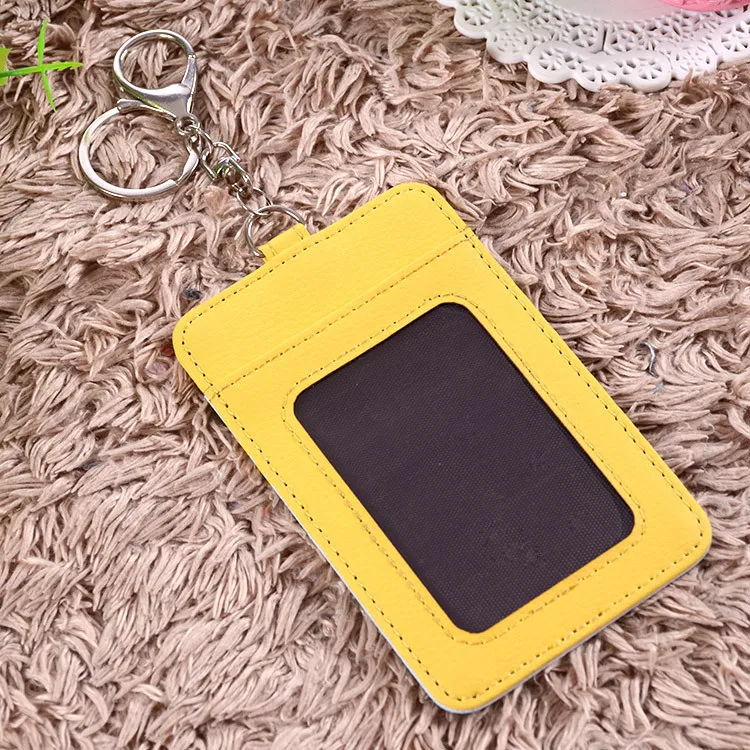 

Leather Creative Cartoon Card Holder Bus Card Holder Access Card Key Ring Pendant Can Be Printed Logo
