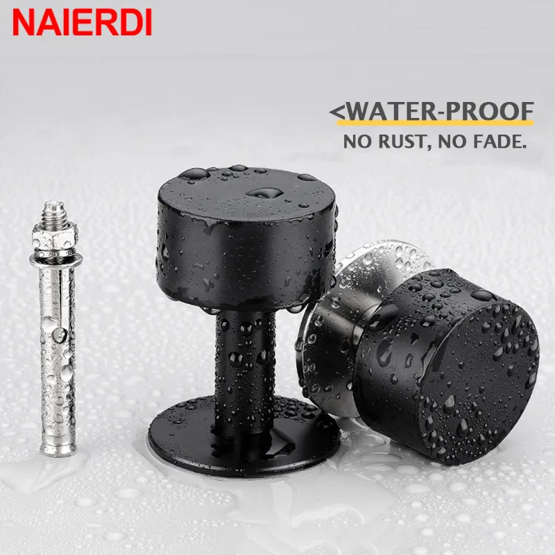 Stainless Steel Rubber Nail-free Door Stopper for Floor Wall door stopper silicone door stopper door stopper bumpers
