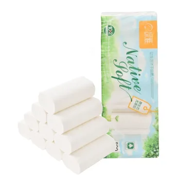 

12Rolls Paper 4 Layer Toilet Paper Solid Toilet Roll Tissue Napkin Disposable Face Towel Roll Paper Tissue Toilet Paper Towels