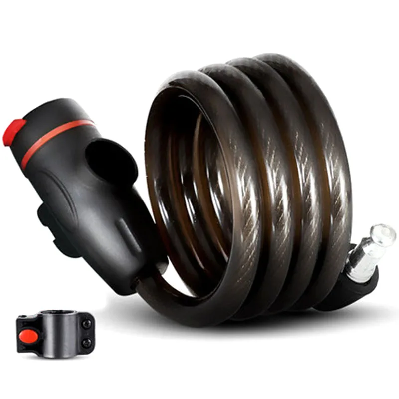 

High Quality Bike Lock Cable Bike Cable Basic Self Coiling Combination Cable Bike Locks with Bracket Flexible steel cables