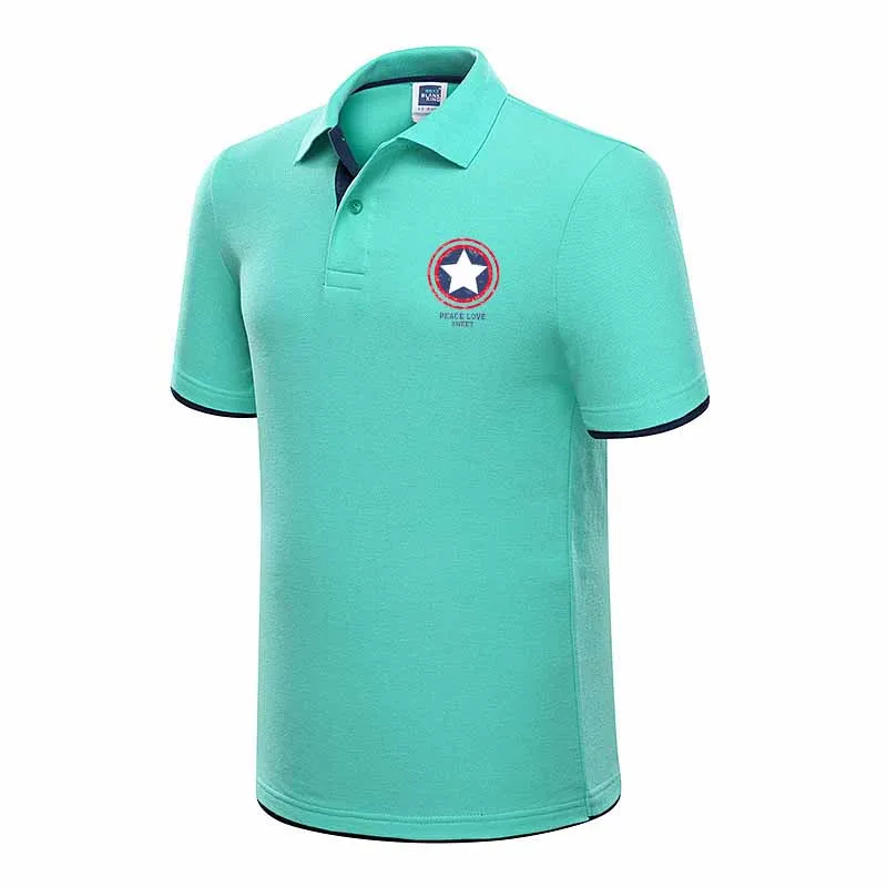 Mens Polo Shirt Brands Clothing 2019 Captain AmericaShort Sleeve Summer Shirt Man Black Cotton Poloshirt Men Plus Size Polo Shir