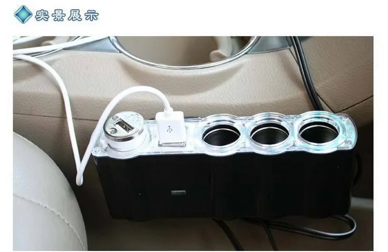 Двойной USB для универсального автомобильного прикуривателя USB адаптер удлинитель зарядного устройства Разветвитель 12V 4 Way Авто мульти разъем