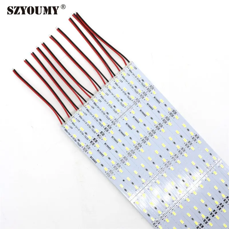 SZYOUMY 1 м Led бар свет DC 12 В SMD 5730 5630 72 светодиода Жесткий светодиодные полосы света