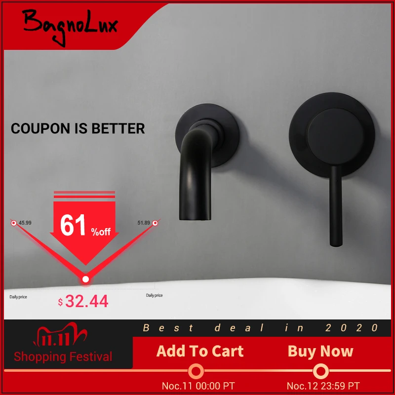 Hot And Cold Water Bathroom Faucet Wall Mount