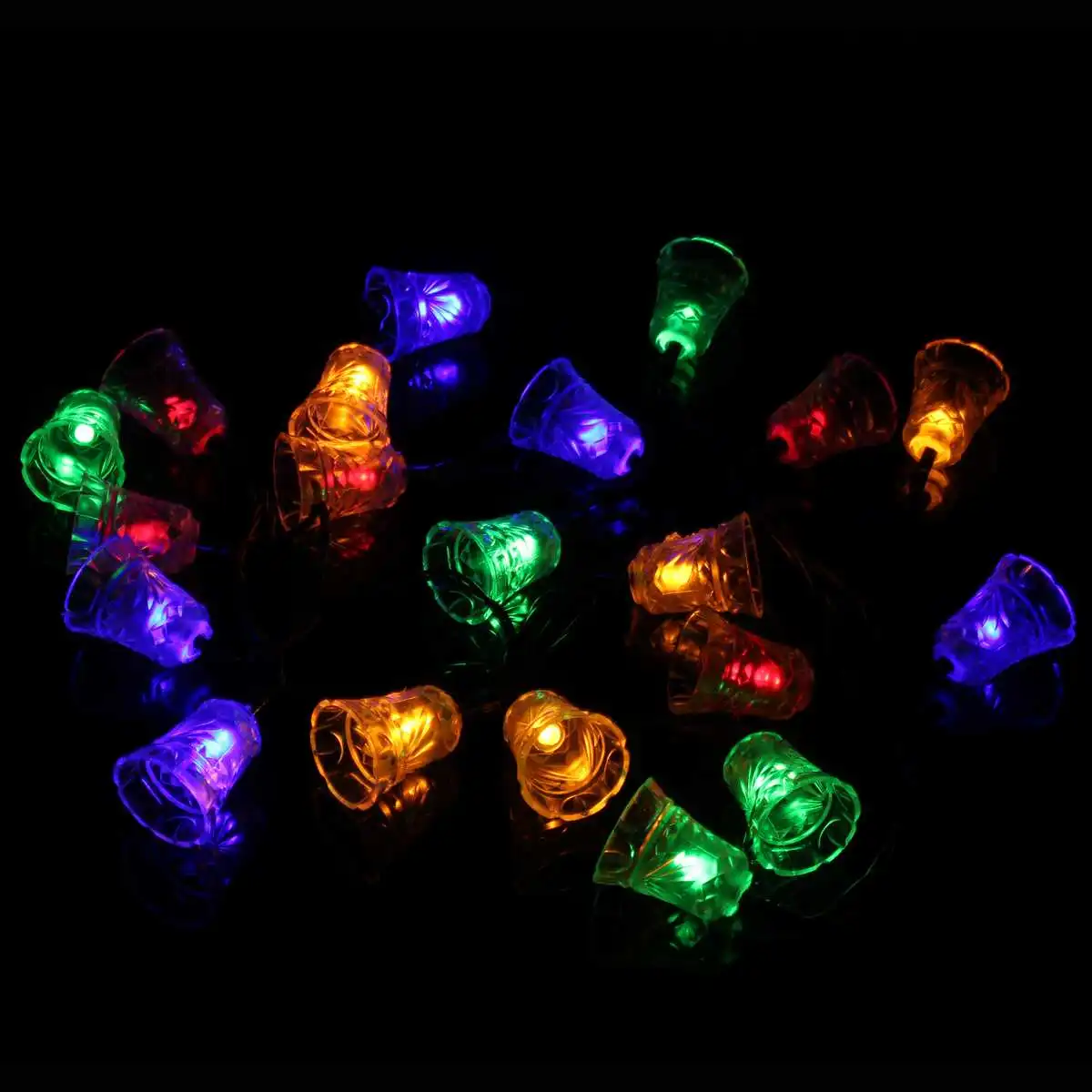 Multi Colors DIY 20 светодиодный гирлянда с колокольчиками солнечный светильник Сказочный струнный светильник ing домашний открытый сад вечерние свадебные украшения солнечная панель праздничные лампы - Испускаемый цвет: Multi Colors