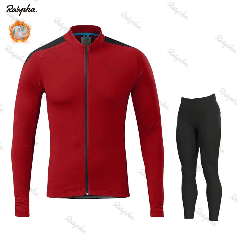 Winter bike set 4 Rapha,, зимний теплый флисовый комплект для велоспорта, термальная одежда для велоспорта, одежда для езды на горном велосипеде, велосипедная форма, Ropa Ciclismo - Цвет: Winter bike set 4
