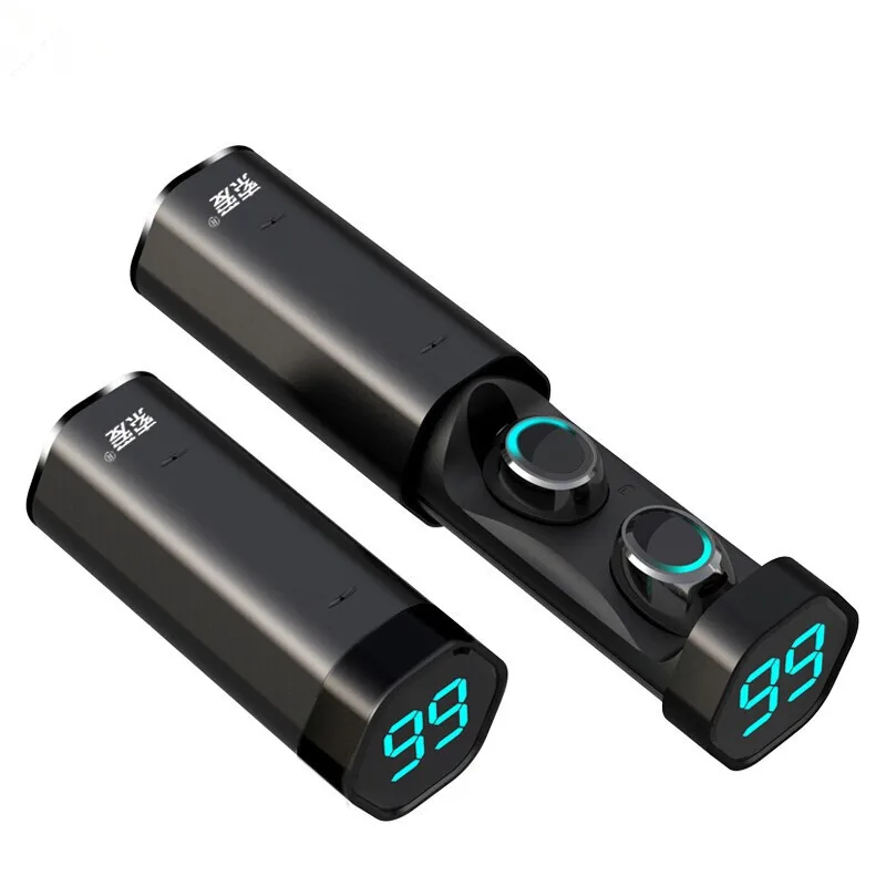 SOAIY, сенсорное управление, True 5,0, Bluetooth наушники, наушники, мини стерео микрофон, беспроводные наушники, спортивные наушники - Цвет: Черный