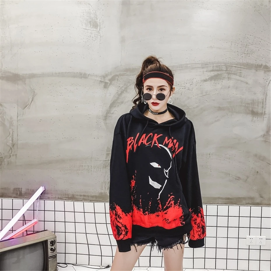 Harajuku толстовки с капюшоном для мужчин и женщин с буквенным принтом пуловер с капюшоном для мужчин s хип хоп японский уличная одежда спортивный костюм толстовки WG348