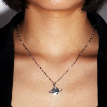 

Fresh Style 2 Color Small Planet Alloy Necklaces & Pendants for Women Birthday Party Clavicle Chain DIY Necklaces Berloques