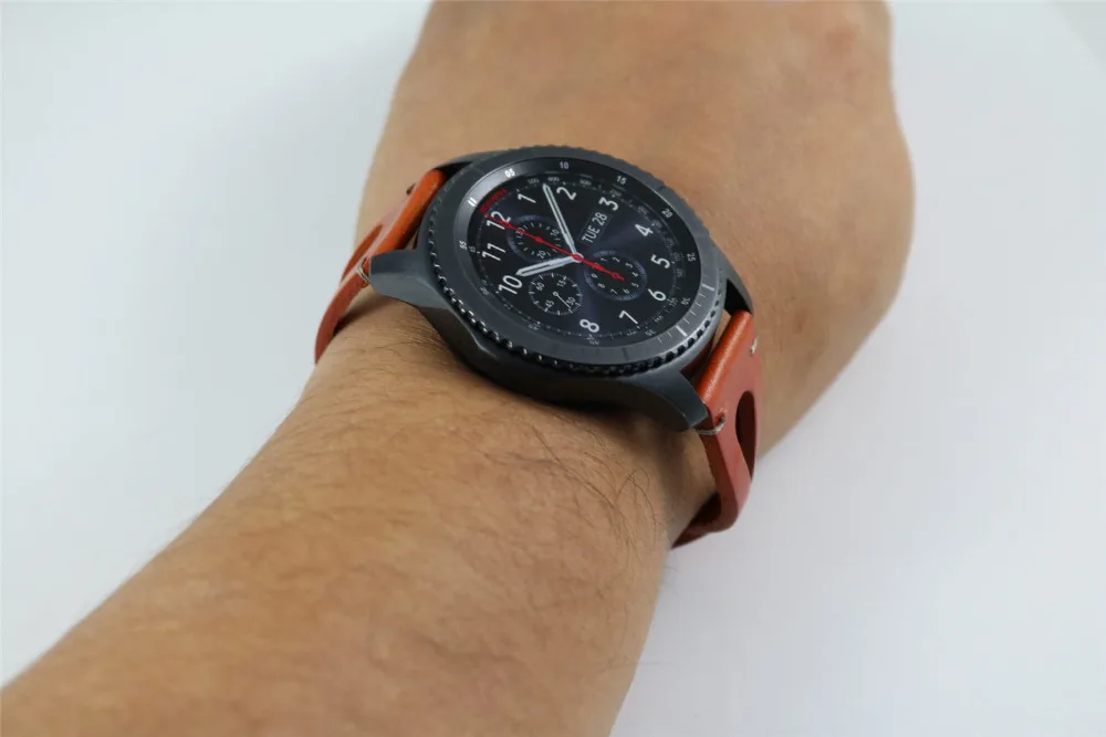 С кожаным браслетом для samsung Galaxy watch 46 мм Ременная Передача S3 Frontier классический ремешок для часов 22 мм спортивный браслет huawei watch GT 46 мм