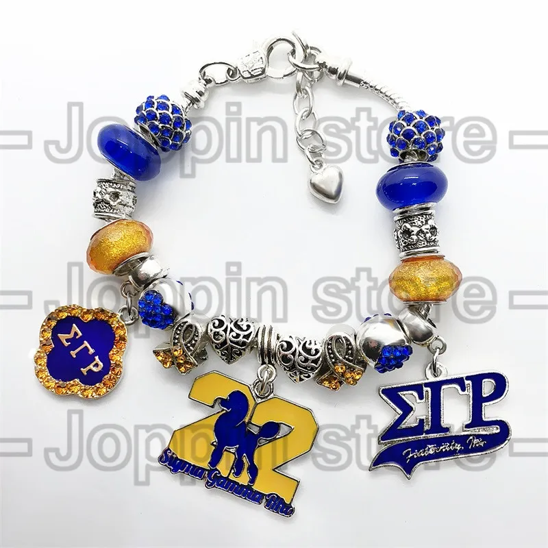 Изысканная, с эмалью металлическая SIGMA GAMMA RHO society подвеска с ярлыком муранское стекло большое отверстие жесткий браслет из бисера