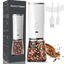 

White 1200mAh Type-C Interface USB Charging Grinder Electric Pepper Mill Sea Salt Grinder
