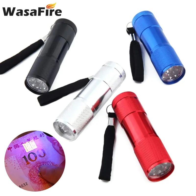 Wasafire Портативный 9 LED УФ фонарик светильник фиолетовый светодиодный налобный