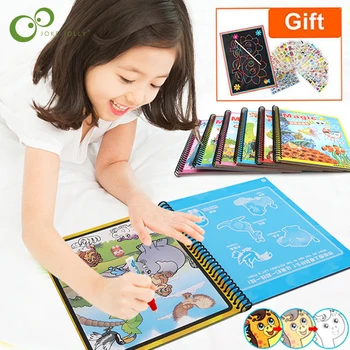 Magic Water Drawing Book Coloring Book Doodle Magic Pen Painting Drawing Board Kids Toys Birthday Christmas New Year Gift GYH