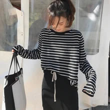 

The film early autumn paragraph sweater thin render new stripe unlined upper garment sweater knitted skirts two suits female