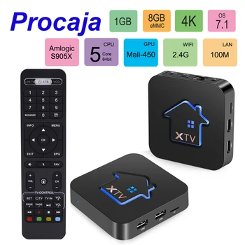 

Procaja XTV TV Box Android 7.1 RAM 1GB ROM 8GB Amlogic S905X XTV Smart media player Support IPTV code 4K Stalker Media Player