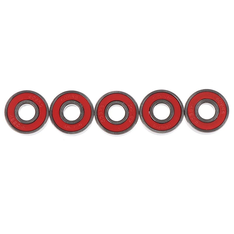 5Pcs Red ABEC-7 608RS Skateboard Roller Sealed Ball Bearings 8x22x7 4H 