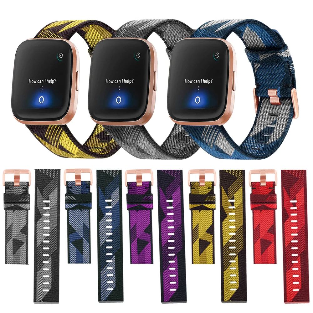 

Canvas Strap for Fitbit Versa Band Replacement Wristband Watch Strap For Fit bit Versa 2 Vesa Lite Smartwatch