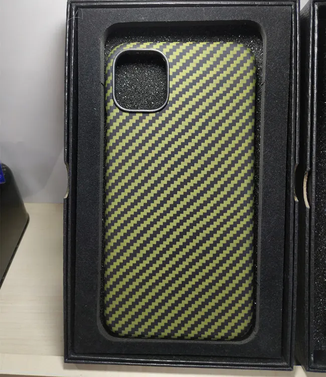 Тонкий и легкий защитный чехол для apple iphone 11 pro max из углеродного волокна, задняя крышка, бампер, арамидный корпус - Цвет: green