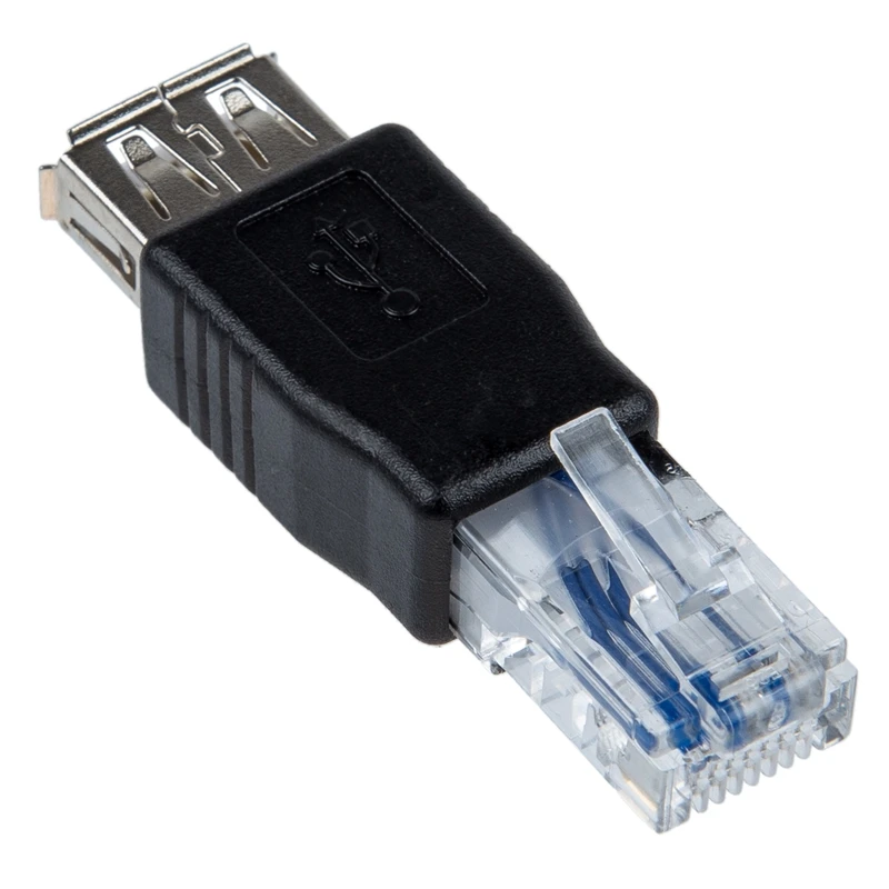 Женский USB A-папа Ethernet RJ45 штепсельный адаптер