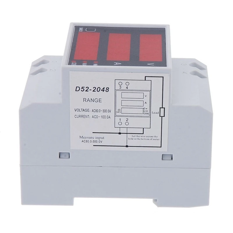 Multi- functional digital current DIN rail Supply voltage Display Voltmeter Ammeter Meter white