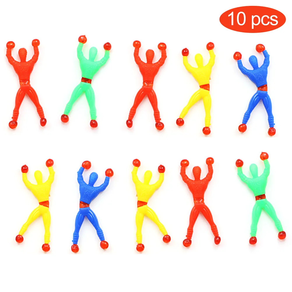 10 Uds Color al azar de cumpleaños de ventilación regalo de novela Fiesta suministros pared pegajosa escalada chico escalador los hombres rellenos educativos juguete #30
