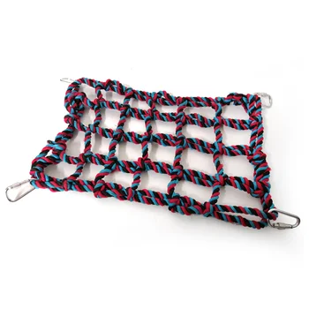 

Colorful Pet Net Hammock Toy Parrot Cage Toy Rope Climbing Net Ladder Creative Birds Play Gym Toy Pendant (Black Size L)