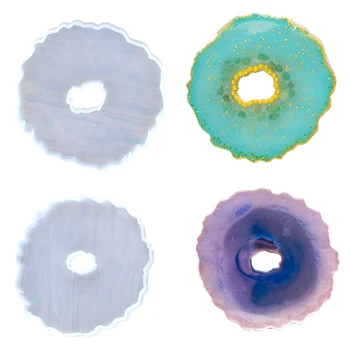 

Silicone Resin Moulds Silicone Coasters Mold,4pcs Flexible Geode Agate Slice Molds,Irregular Shaped Epoxy Resin Molds