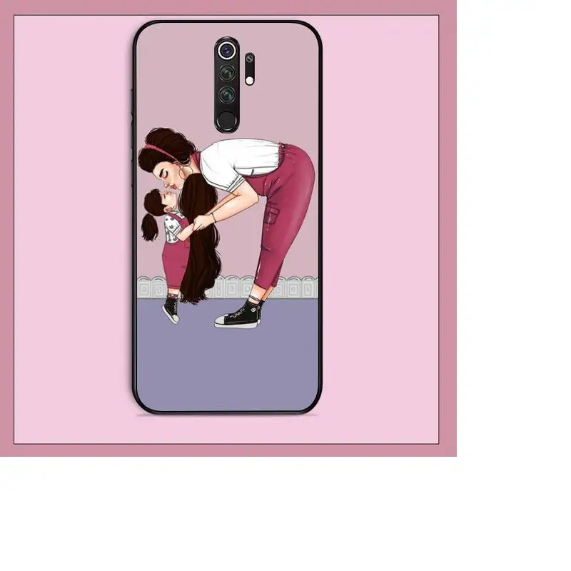 Yinuoda Black Brown Hair Baby Mom daughter Girl Son Dad TPU Phone Cover for RedMi note 9 4 5 6 7 5a 8 8pro xiaomi mi mix2s case cases for xiaomi blue Cases For Xiaomi