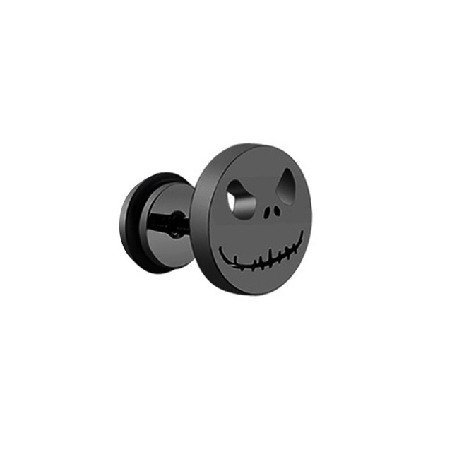 pair Punk Black Multiple Styles Stainless/Titanium Steel Stud Earrings For Men and Women Gothic Street Pop Hip Hop Ear Jewelry