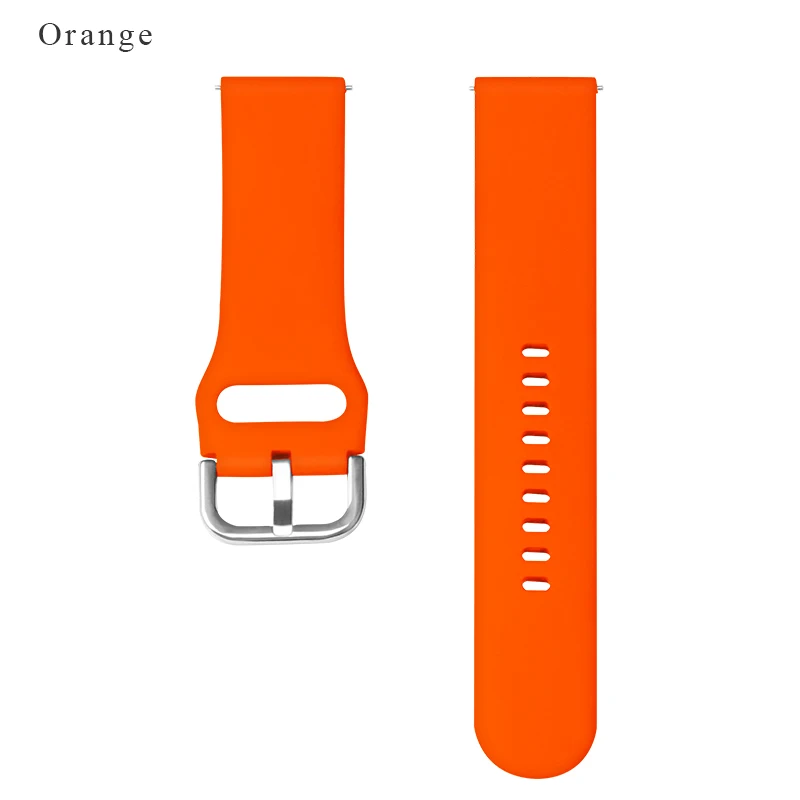 Силиконовый ремешок BOORUI для браслета Huami Amazfit Bip 20/22 мм для samsung Galaxy watch Active Band с модными цветами - Цвет: Orange