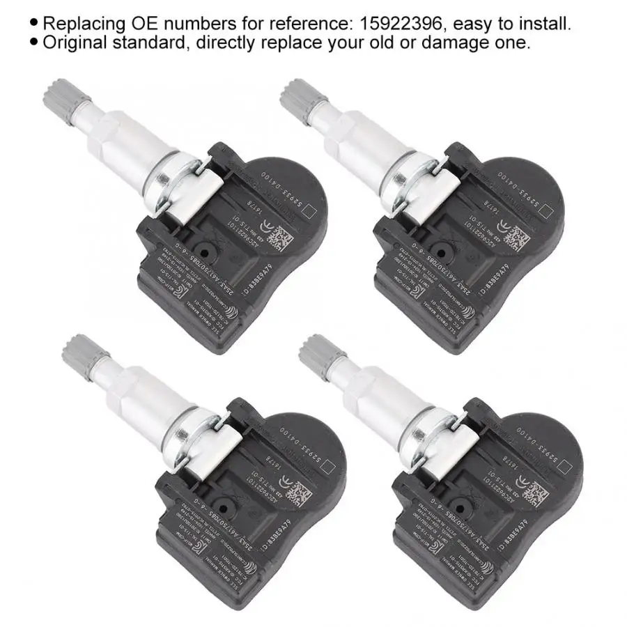 4 шт. TPMS датчик контроля давления в шинах 15922396 подходит для Chevrolet и Buick 25920615 15922396 20923680 25799331
