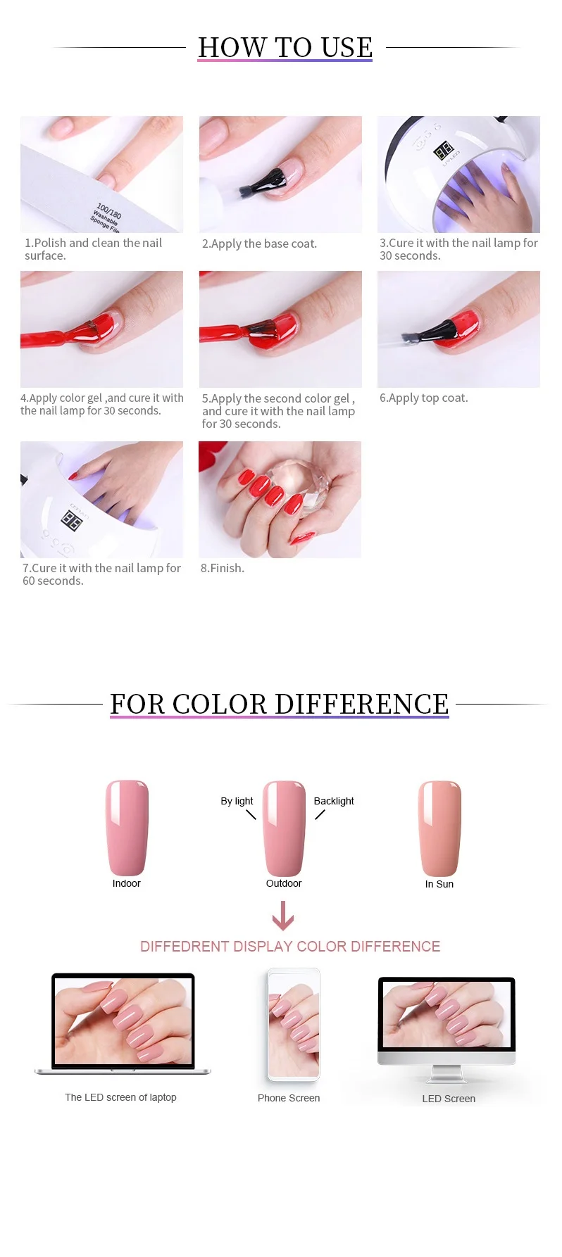 MAD DOLL розовый золотистый гель лак для ногтей Bling Блестки Маникюр замочить от УФ-гель для дизайна ногтей лак для нейл-арта дизайн 11 цветов