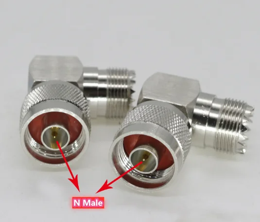 1PCS N To UHF PL259 SO-239 Connector N Male To UHF Female jack 90 Degree Right Angle RF Adapters