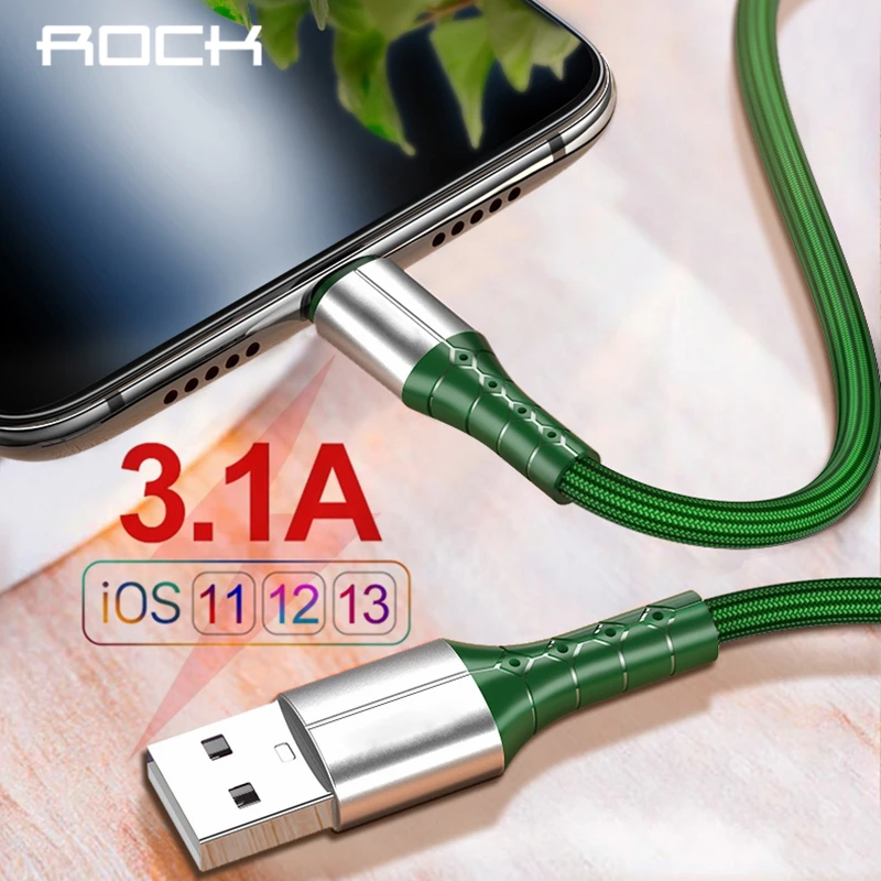 USB-кабель ROCK 1 5 а для быстрой зарядки и передачи данных iPhone кабель 6 7 8 X XS XR 11 IPad