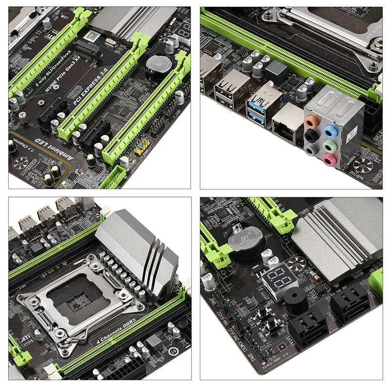 X79 материнская плата LGA2011 Combo с процессором E5 2650 4-канальный 16 Гб(4X4 Гб) DDR3 ram 1333 МГц NVME M.2 SSD слот