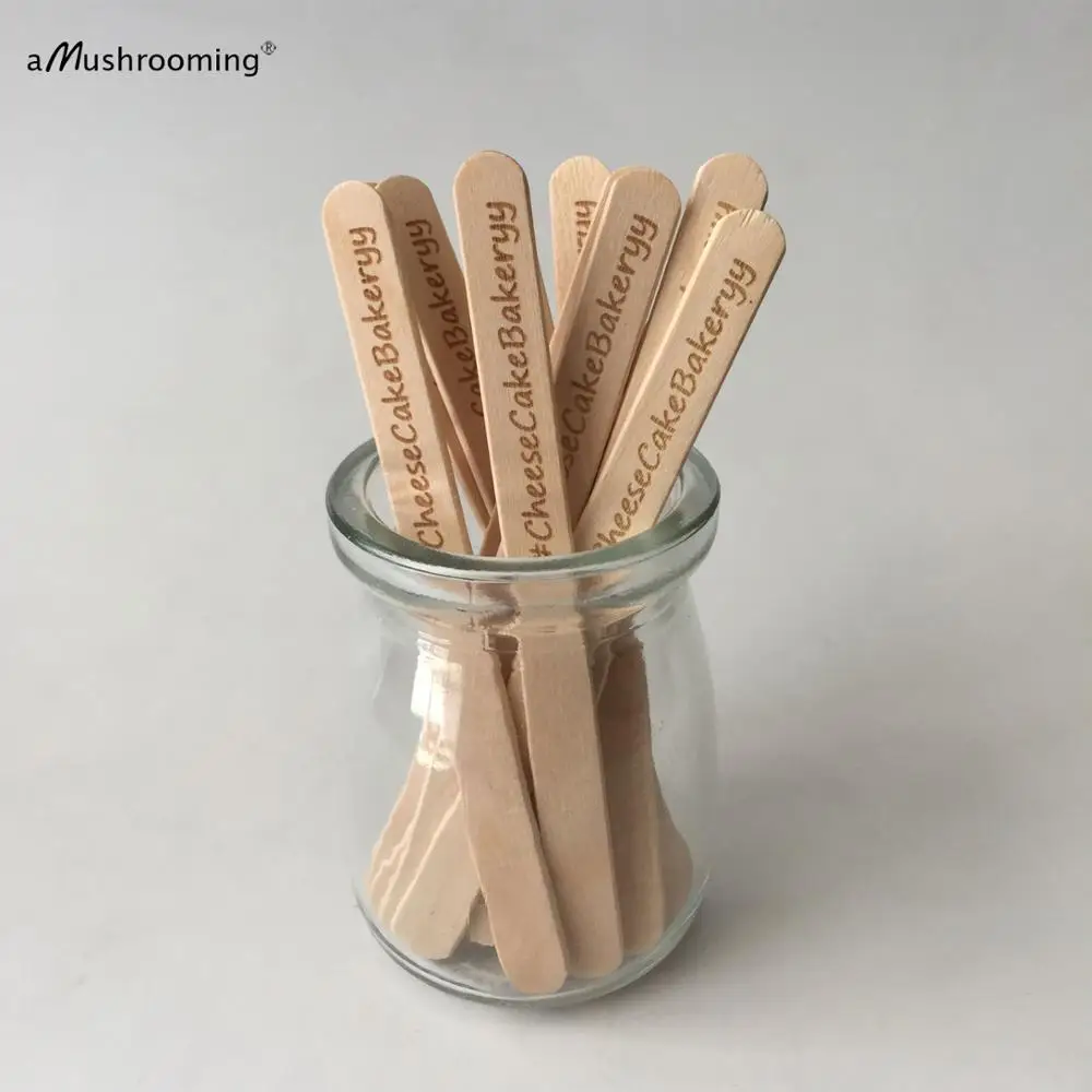 50pcs disposable cakesicles custom engraved wooden cake popsicle sticks bakery ice cream lollipop sticks home garden party use