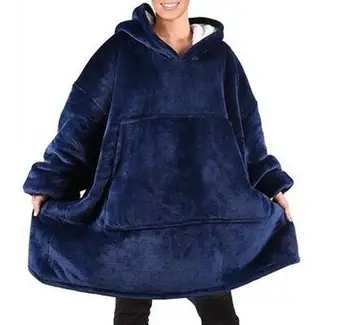 

Oversized TV Blanket Sweatshirt Hoodie Ultra Plush Soft Warm Outdoor Winter Hooded Coats Bathrobe Fleece Pullover for Men Women